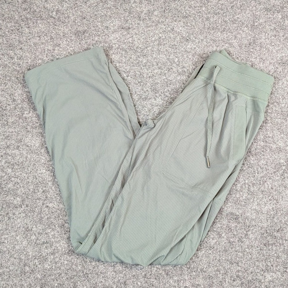 Lululemon Dance Studio Pant Sage Green Ribbed Straight Leg Womens 2